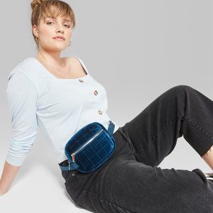 XXL Size NEW Blue Crop Top Shirt Wild Fable Target Juniors Fit -CUTE